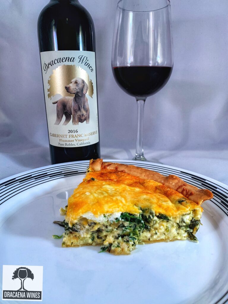 Dracaena Wines Cab Franc and quiche