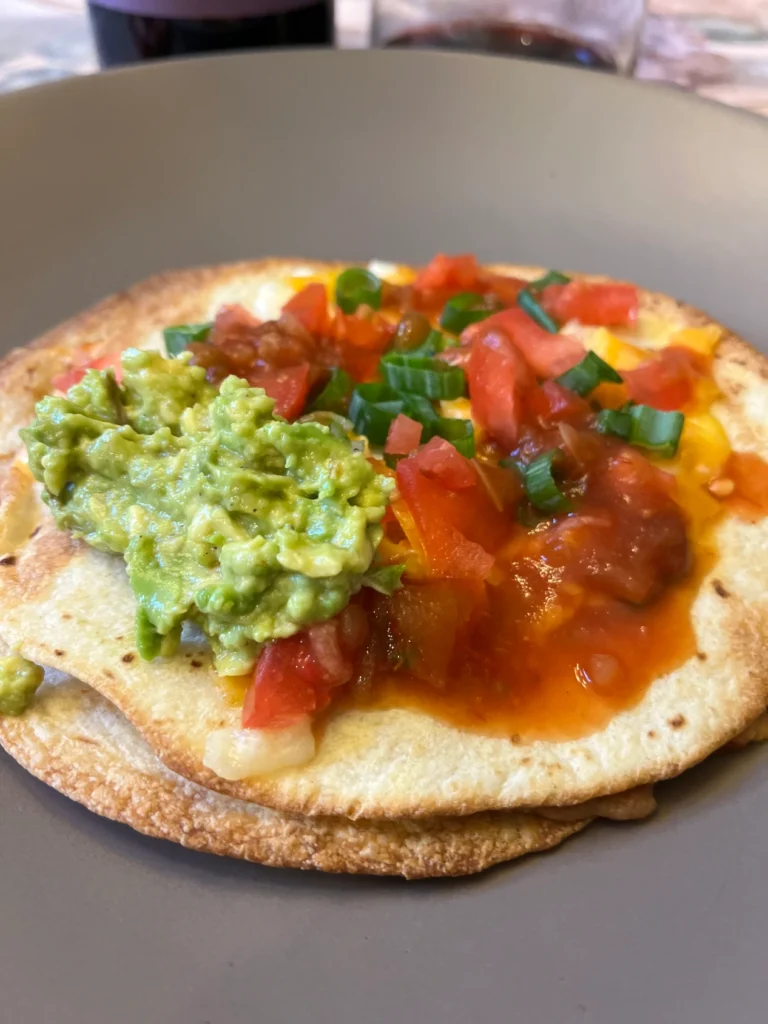 mexican pizza with guacamole