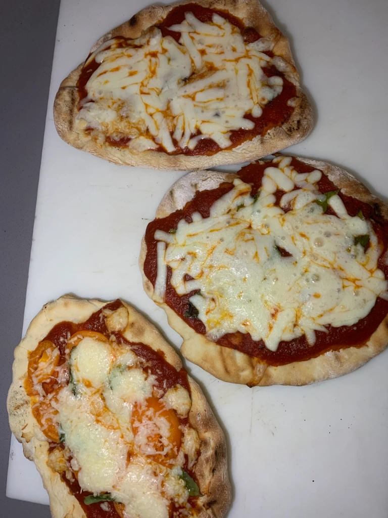 pizza hot off the grill