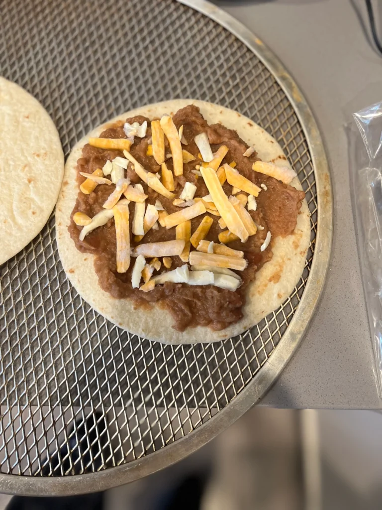 refried beans and cheese