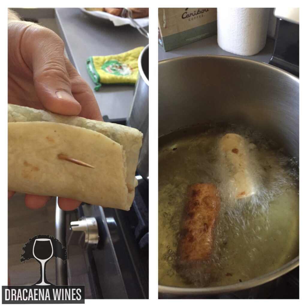 showing how to cook chimichanga