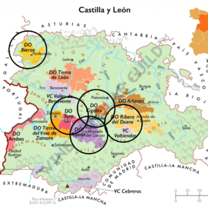 map of DOs of Castilla y Leon