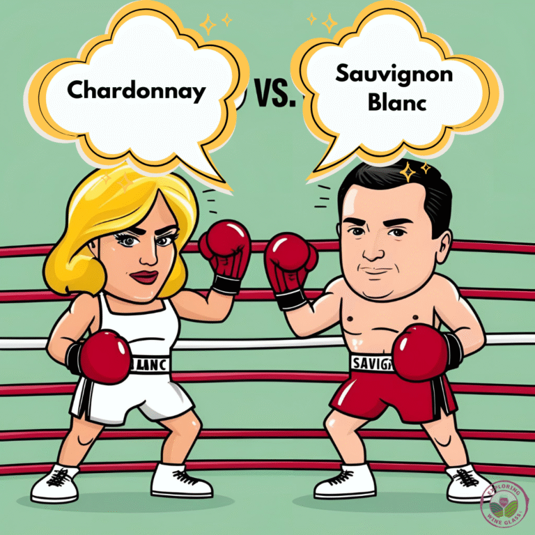 boxers cartoon Chardonnay vs. Sauvignon Blanc